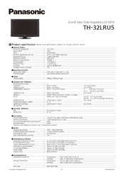 Panasonic TH-32LRU5 Specification