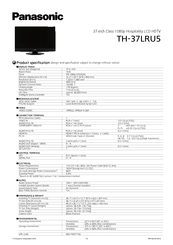 Panasonic TH-37LRU5 Specification