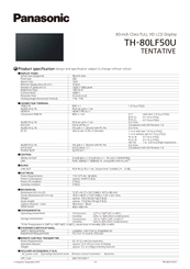 Panasonic TH-80LF50U Specification