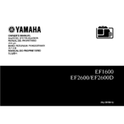 Yamaha EF1600, EF2600, YG2600 Owner's Manual
