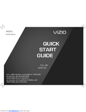 Vizio E420VSE Quick Start Manual