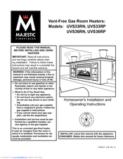 Majestic Fireplaces UVS33RN Operating Instructions Manual