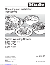 Miele ESW 408x-14 Operating And Installation Instructions
