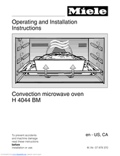 Miele H 4044 BM Operating And Installation Instructions