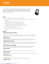 Sony MDR-1RNC Specifications