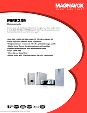Magnavox MME239 - Micro DVD Home Theater System Specifications