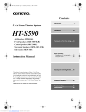 Onkyo HTS590 - 5.1 Channel Component Home Theater Audio System Owner's Manual