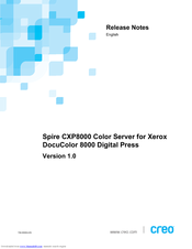 Xerox Spire CXP8000 Color Server Release Note