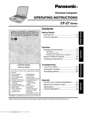 Panasonic CF-27LBAGHEM - Toughbook 27 - PIII 500 MHz Operating Instructions Manual