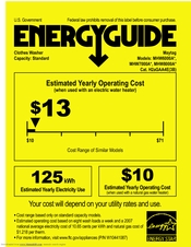 Maytag MHW8000A Series Energy Manual