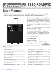 Acesonic PK-1290 ROADWIZ User Manual