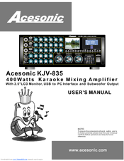 Acesonic KJV-835 User Manual