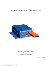 Acumen DATABRIDGE SDR2-USB Configuration Manual