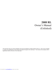 Acura 2008 RL Owner's Manual