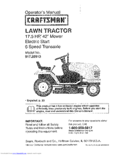 Craftsman 17.5 hp riding mower manual sale