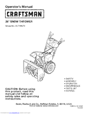 Craftsman 88970 - 208 CC 26 in. 2 Stage Snow Thrower Operator's Manual