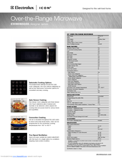 Electrolux E30MH65GSS - Icon 1.6 cu. Ft. Convection Microwave Oven Specification Sheet