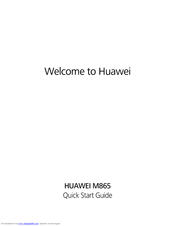 Huawei M865 Quick Start Manual