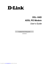 D-Link DSL-100D - 8 Mbps DSL Modem User Manual