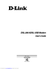 D-Link DSL-200 - 8 Mbps DSL Modem User Manual