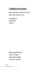AEG OKO-ARCTIS SUPER 2073-4 GS Instruction Booklet