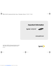Samsung SPRINT AIRAVE Important Information Manual