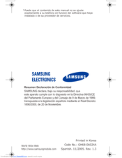 Samsung SGH D500 - Cell Phone 80 MB Manual Del Usuario