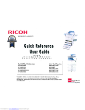 Ricoh MP 2800 Quick Reference Manual