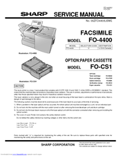 Sharp FO 4400 - B/W Laser - All-in-One Service Manual