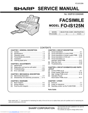 Sharp FO IS125N - B/W Laser - All-in-One Service Manual