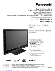 Panasonic TH-C50HD18 Quick Start Manual