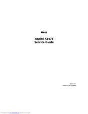 Acer Aspire X3475 Service Manual