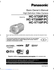 Panasonic HC-V720P Basic Owner's Manual