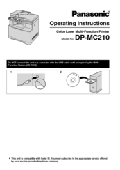 Panasonic DP-MC210 Operating Instructions Manual