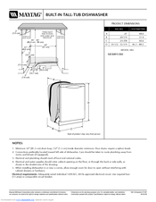 Maytag MDB8951BWS - 24 Inch Fully Integrated Dishwasher Dimensions