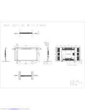 NEC MultiSync V651 Dimensional Drawing