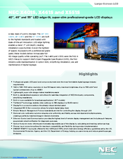 NEC MultiSync X401S Specification