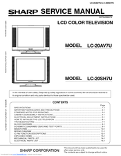 Sharp LC-20AV7U Service Manual