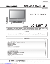 Sharp LC-32HT1U Service Manual