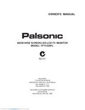 Palsonic TFTV325FL Owner's Manual