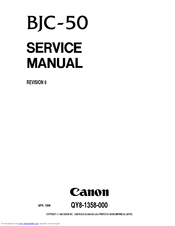 Canon BJC 50 - Color Inkjet Printer Service Manual