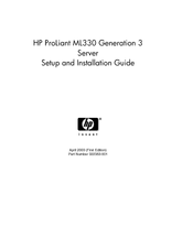 HP ML330 - ProLiant - G3 Setup And Installation Manual