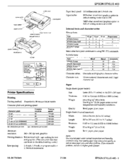 Epson Stylus 400 - Ink Jet Printer Product Information Manual