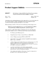 Epson Stylus 400 - Ink Jet Printer Product Support Bulletin