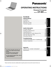 Panasonic CF-W5MWEZZBM - Toughbook W5 - Core Duo 1.06 GHz Operating Instructions Manual