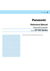 Panasonic CF-W5MWEZZBM - Toughbook W5 - Core Duo 1.06 GHz Reference Manual