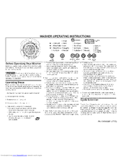Frigidaire GLTF2940FS - 3.5 cu. Ft. Front Load Washer Operating Instructions Manual