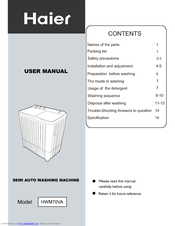 Haier HWM70VA User Manual