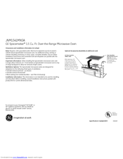 GE Spacemaker JNM1541MNSA Dimensions And Installation Information