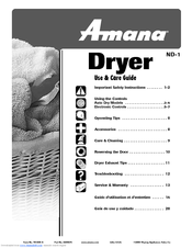Amana ND-1 Use & Care Manual